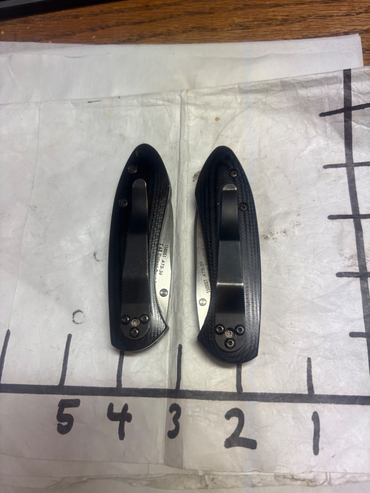 2 Kershaw 1500 ST Left Hand and Right Hand ATS-34 Knife USA 2 Kershaw 1500 ST Left Hand and Right Hand ATS-34 Knife USA