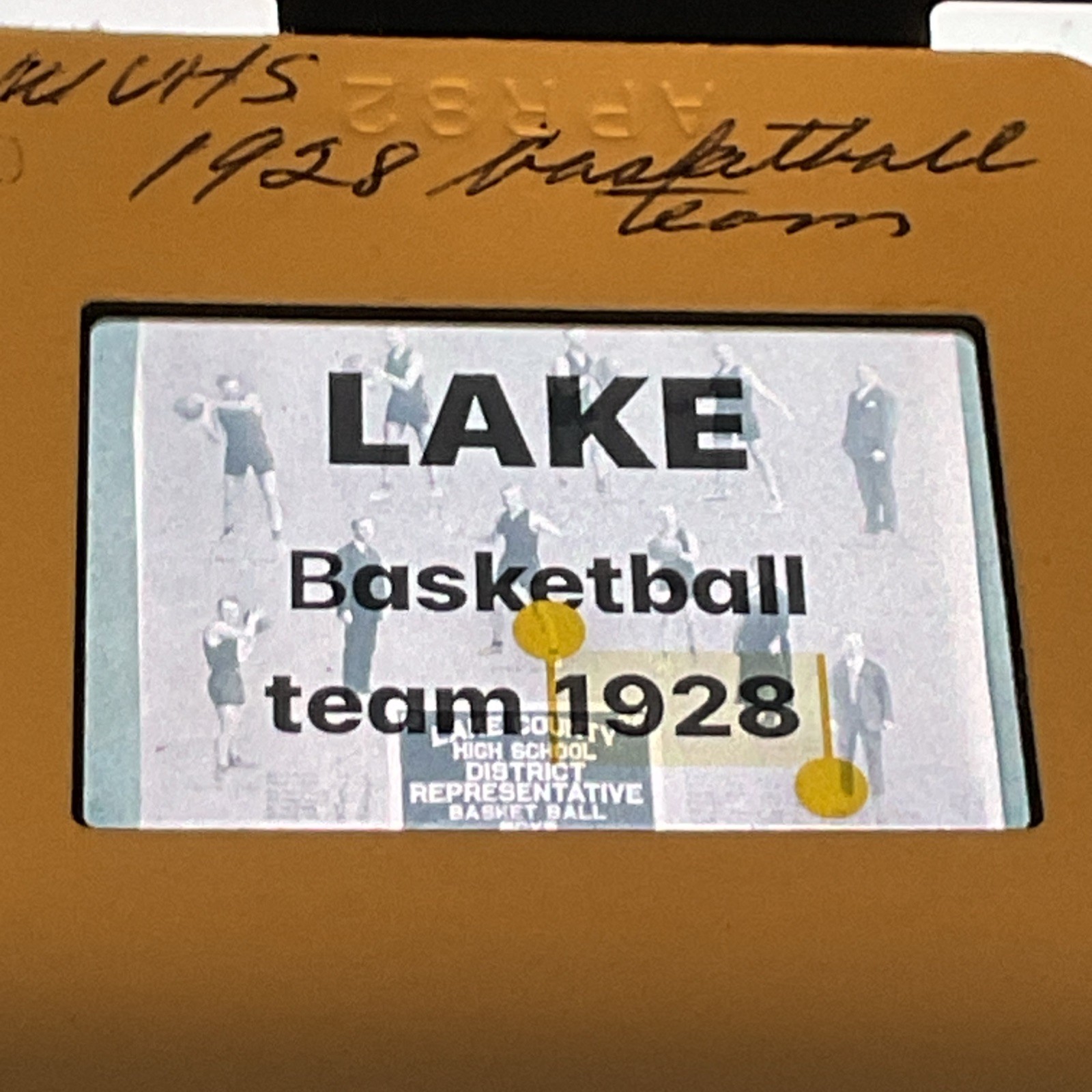 Vintage Photograph Slide Basketball Lake County District 1928 Willoughby Ohio