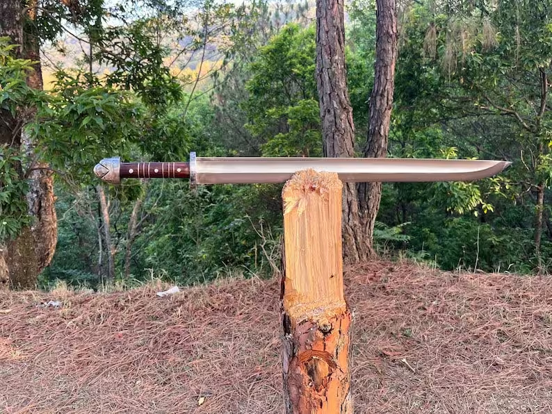 Handmade Carbon Steel Viking Sword Tactical Sword Machete Long Knife