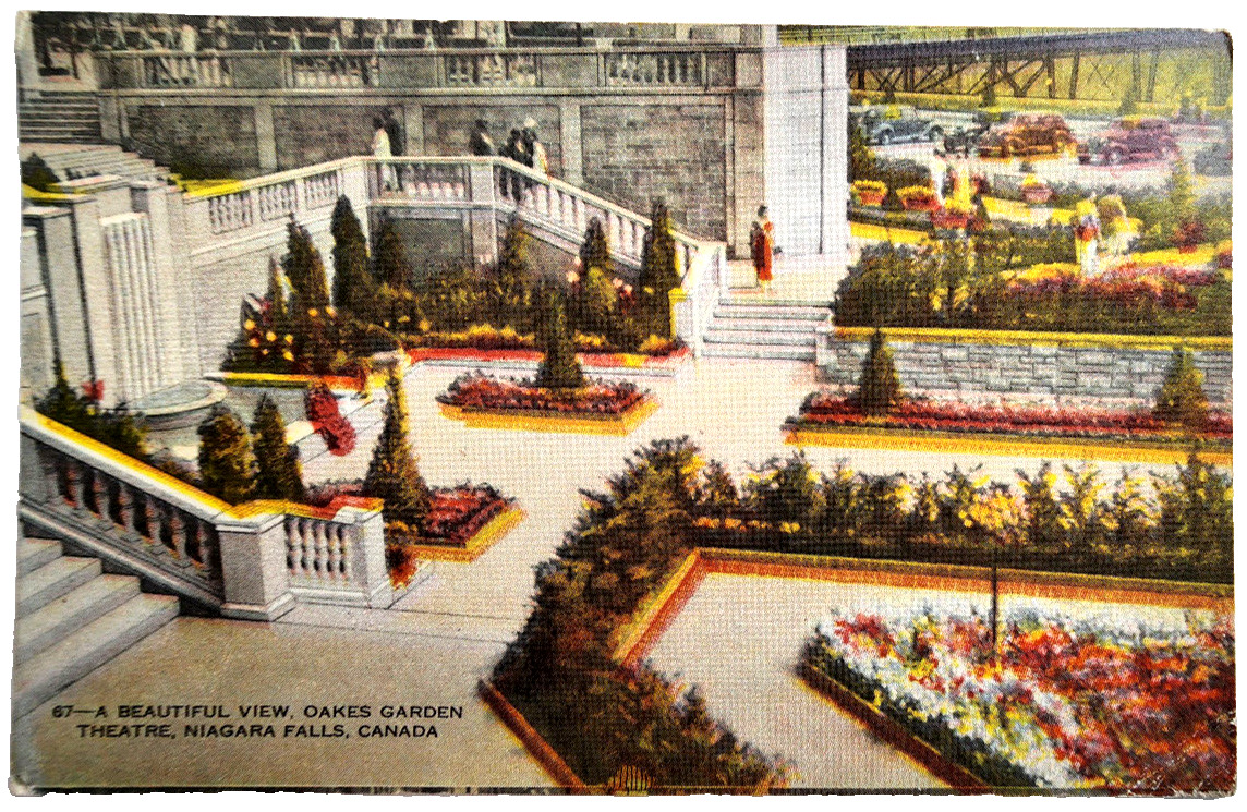 Niagara Falls Ontario-Canada, Oakes Garden Theatre, Vintage c1946 Postcard