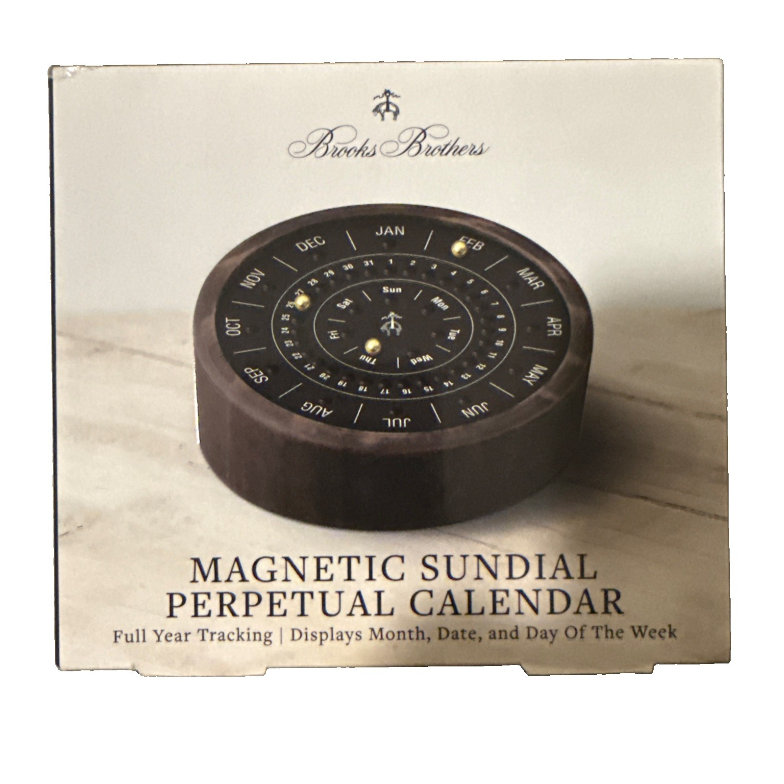 BROOKS BROTHERS Magnetic Sundial Perpetual Calendar