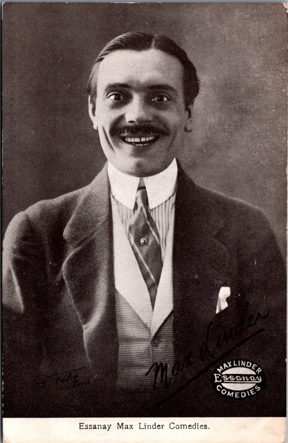 Max Linder Essanay Comedies RPPC Silent Film Star French Actor Postcard