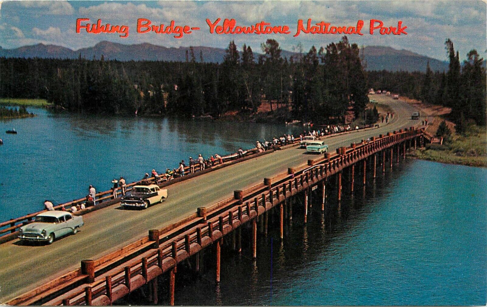 Yellowstone National Park Fishing Bridge Wyoming WY Postcard