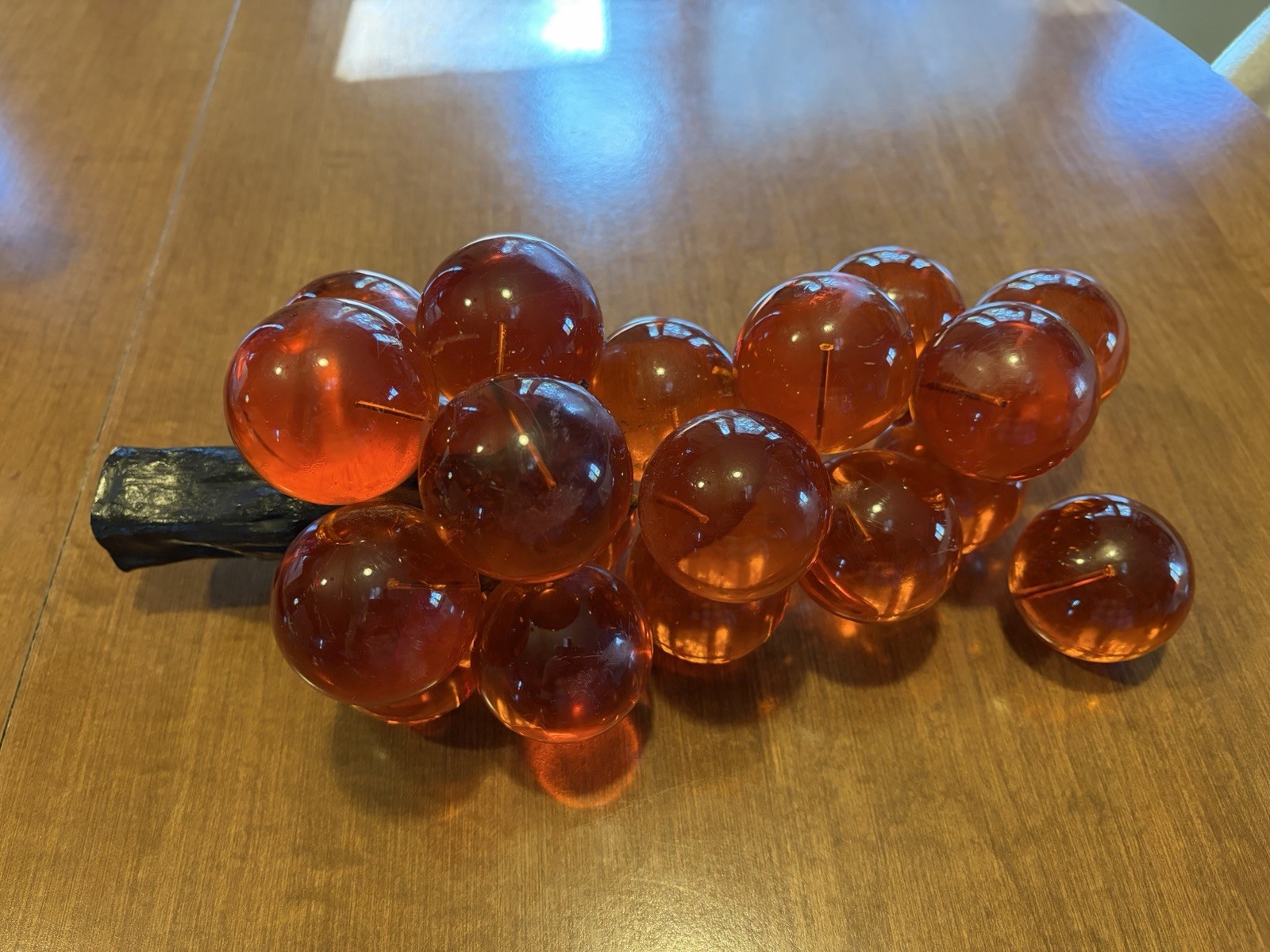 Vintage Amber Lucite Grape Cluster Heavy Please Read