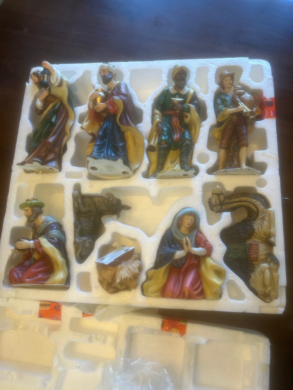 Vintage Kirkland Signature Nativity 75177 Porcelain 9 Piece Figurine Lot w/ Styr