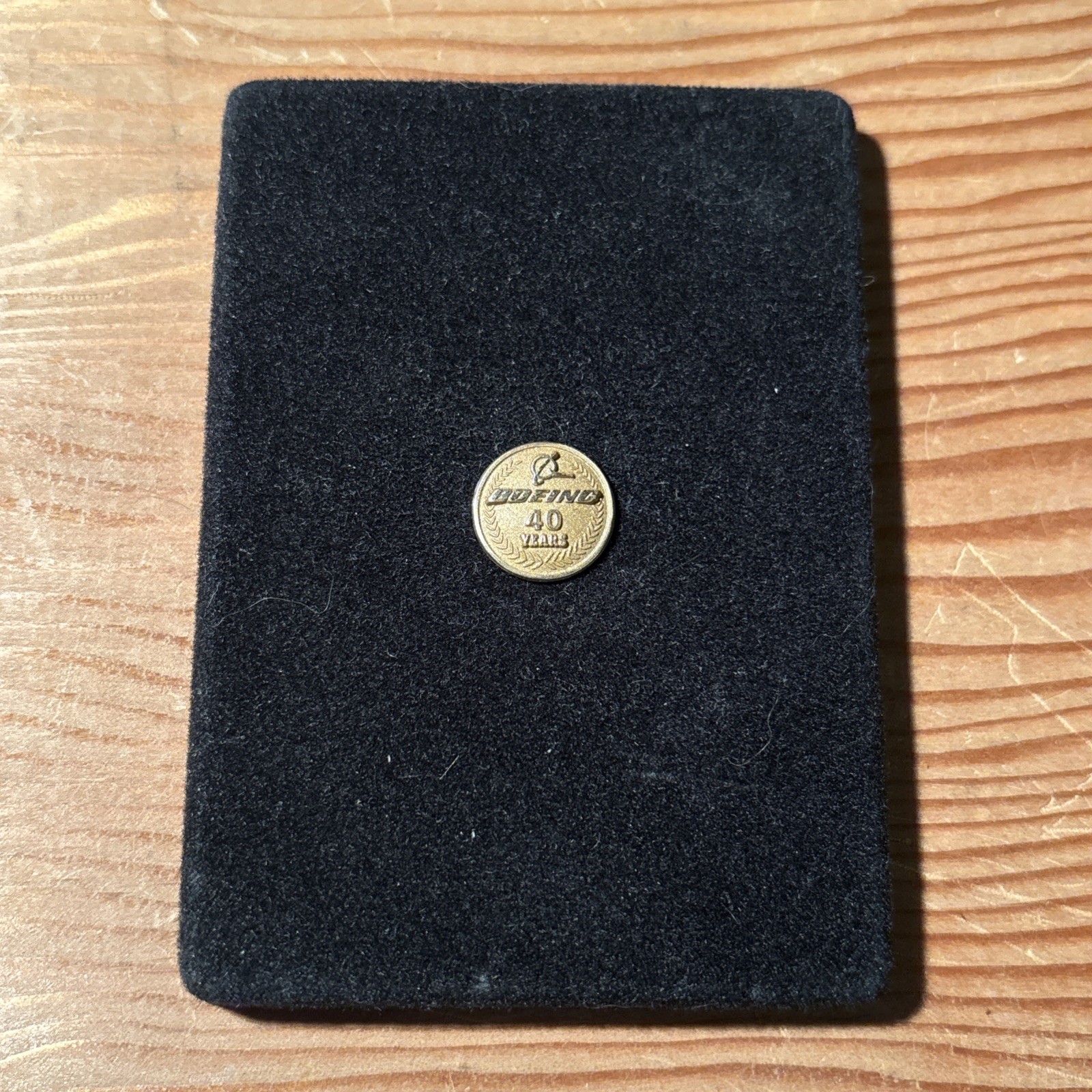 Boeing 40 Year Service Anniversary Lapel Pin 10kt GF W/ Pinback