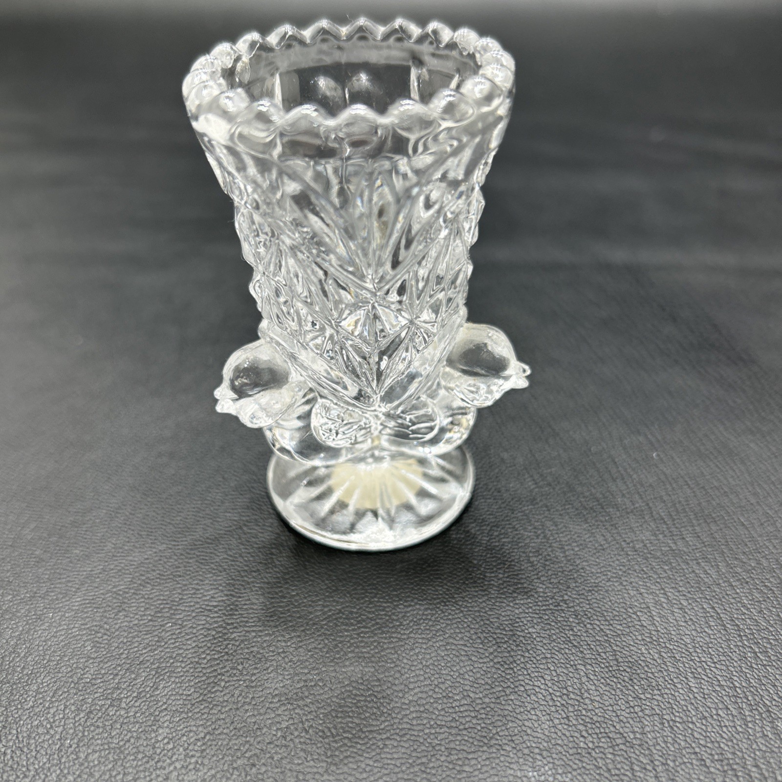 The Byrdes Collection Vintage Crystal By Hofbauer Toothpick Holder Birds