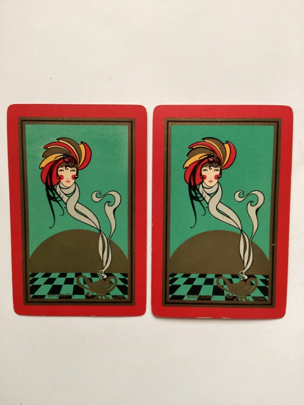 (2) Vintage Art Deco Named “BODURA” Playing Cards,Congress 606 c.1928