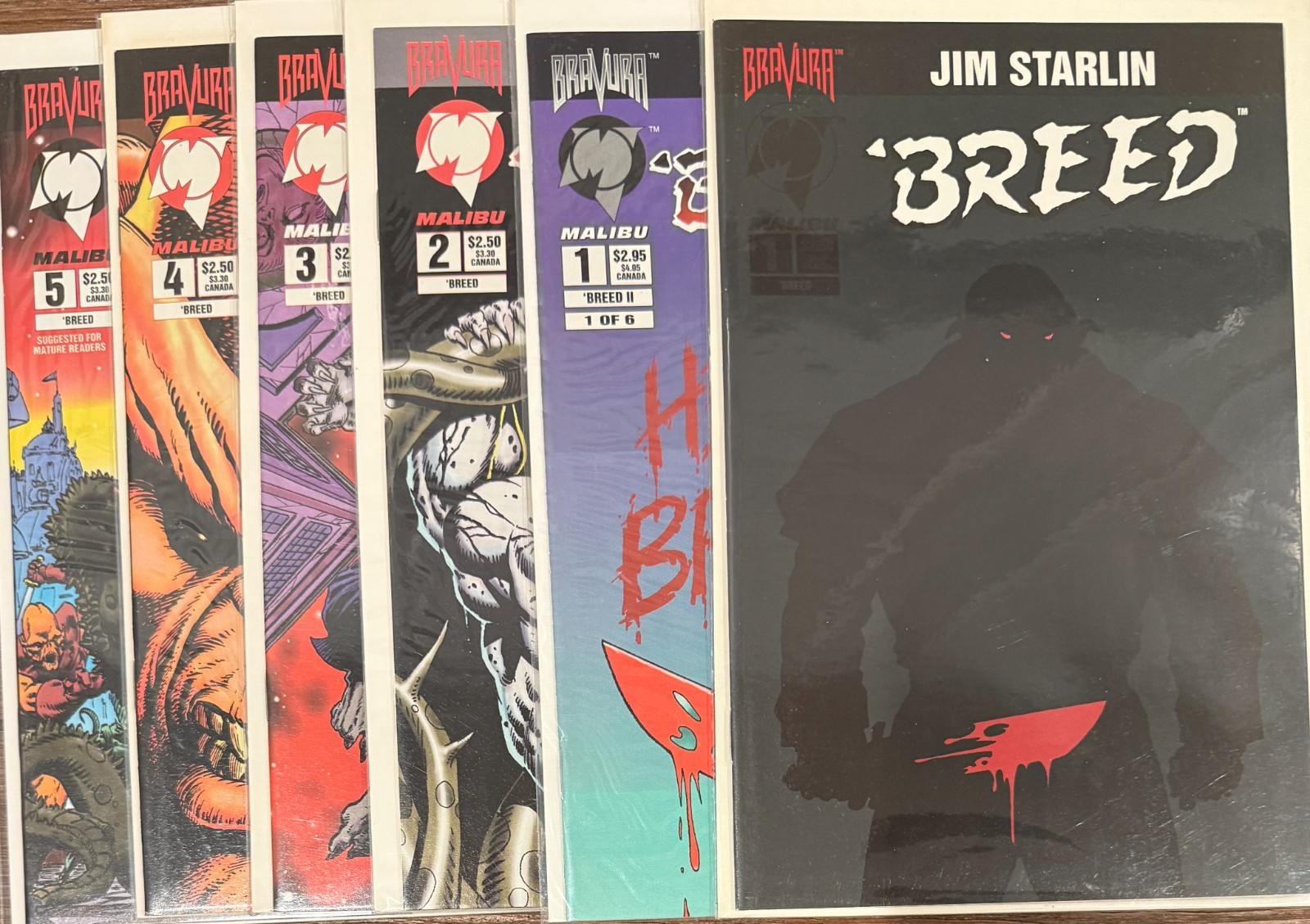 Jim Starlin\'s \'Breed Comic Book Lot – Issues #1–5 + \'Breed II #1 (Set of 6) Jim Starlin\'s \'Breed Comic Book Lot – Issues #1–5 + \'Breed II #1 (Set of 6)