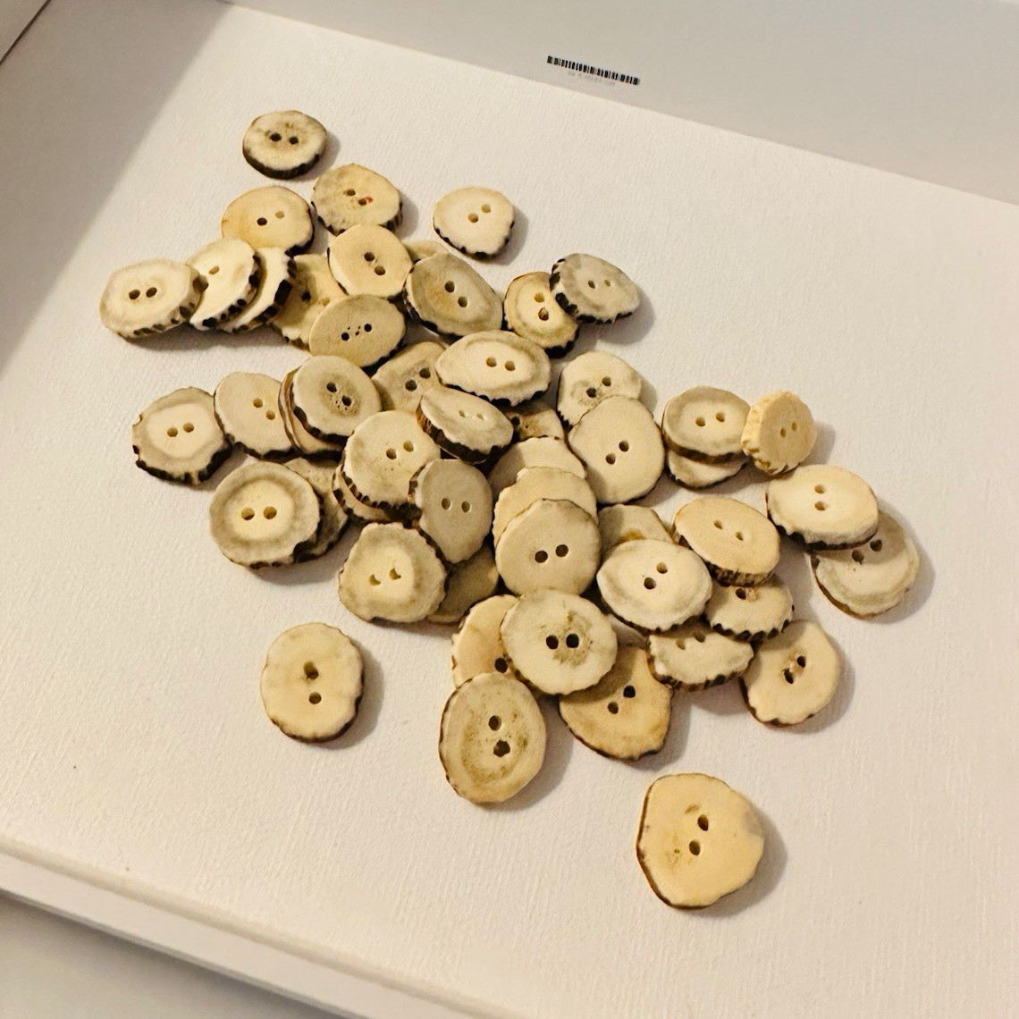 Natural Wood Round 2-Hole Flat Sewing Buttons Beige/Brown Lot 21-50