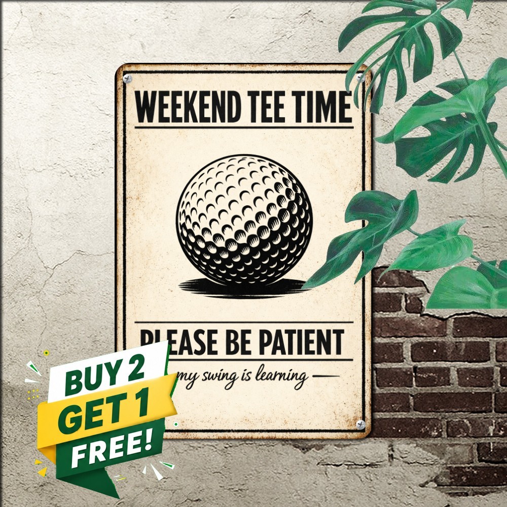 Golfing Balls Funny Humor Tin Sign Retro Sportsman Man Cave Wall Metal Plaque