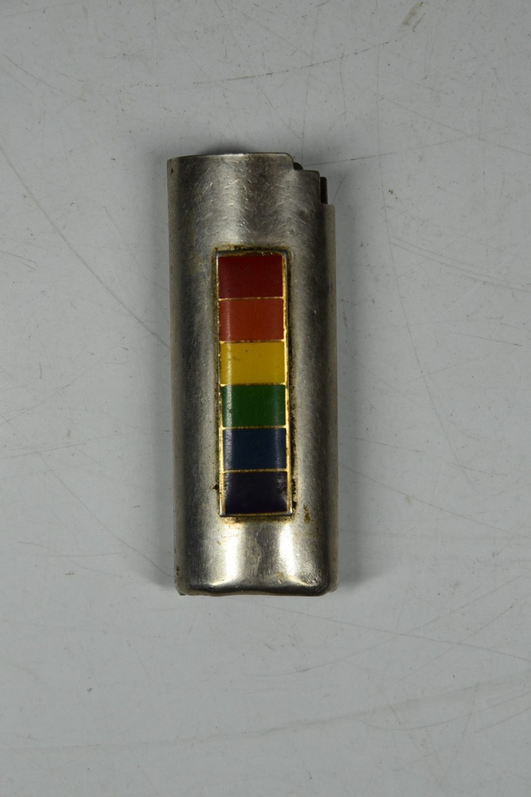 Vintage Metal Lighter Cover Pride Flag Gay Interest Smoking Tobacco Collectible