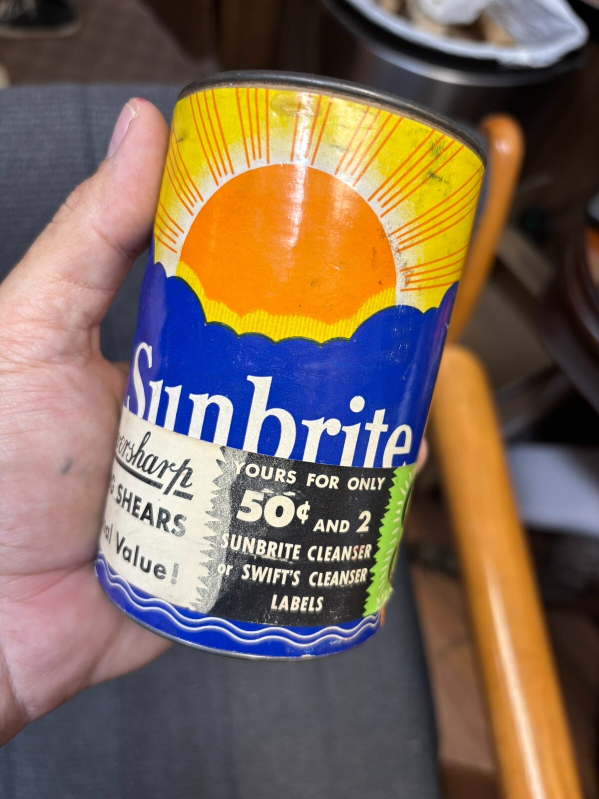 Vintage 1950s SunBrite Cleanser Swift & Co Chicago IL 13 OZ SEALED NOS