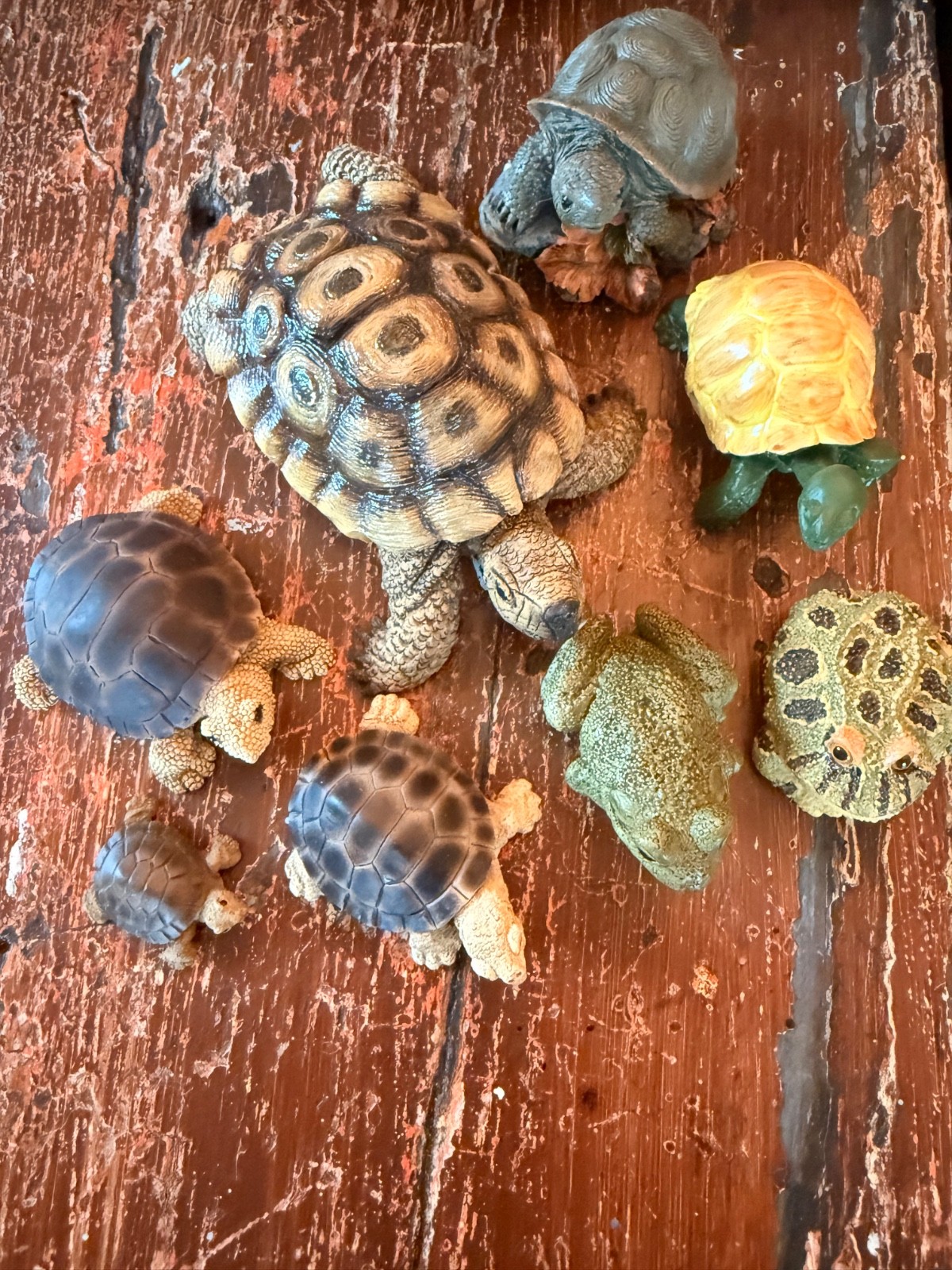Lot 9 Vintage Turtle Frog Figurines Stone Critters Safari Westland Tortoise