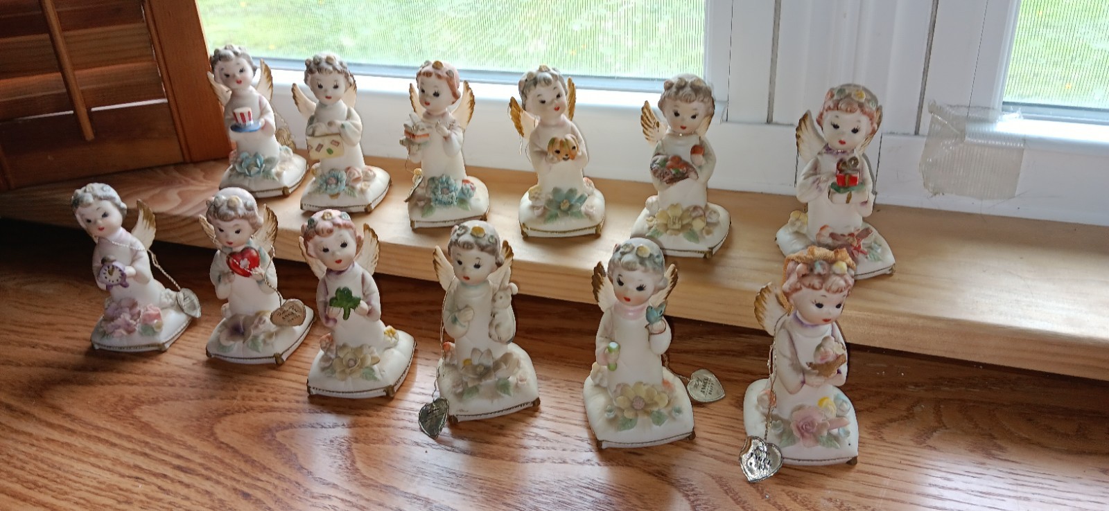 Napco Vtge Lot of 12 Floral Calendar Figurines 1950s Japan C6612