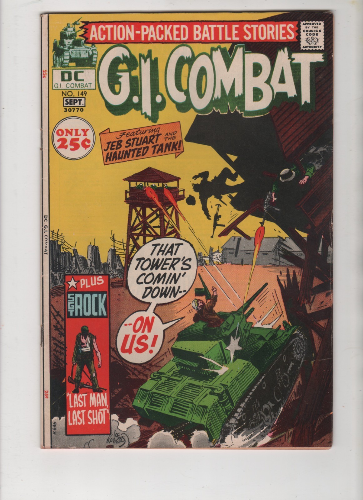 G.I. Combat #140, Joe Kubert Cover, Russ Heath Art, OW Pages, FN+ 6.5, 1970