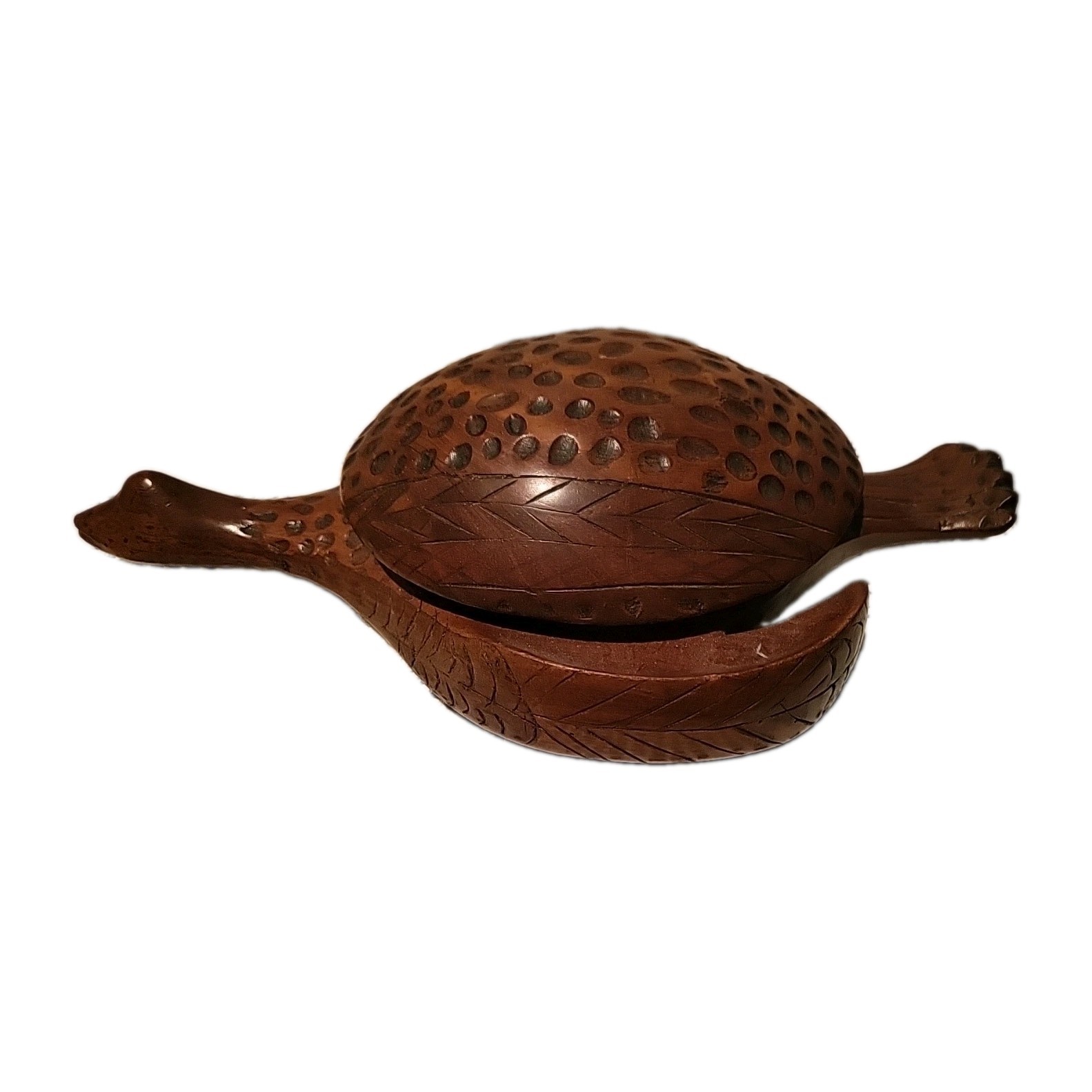 Vtg Hand Carved BIRD Matching Lid Stash Box 15\ Vtg Hand Carved BIRD Matching Lid Stash Box 15\