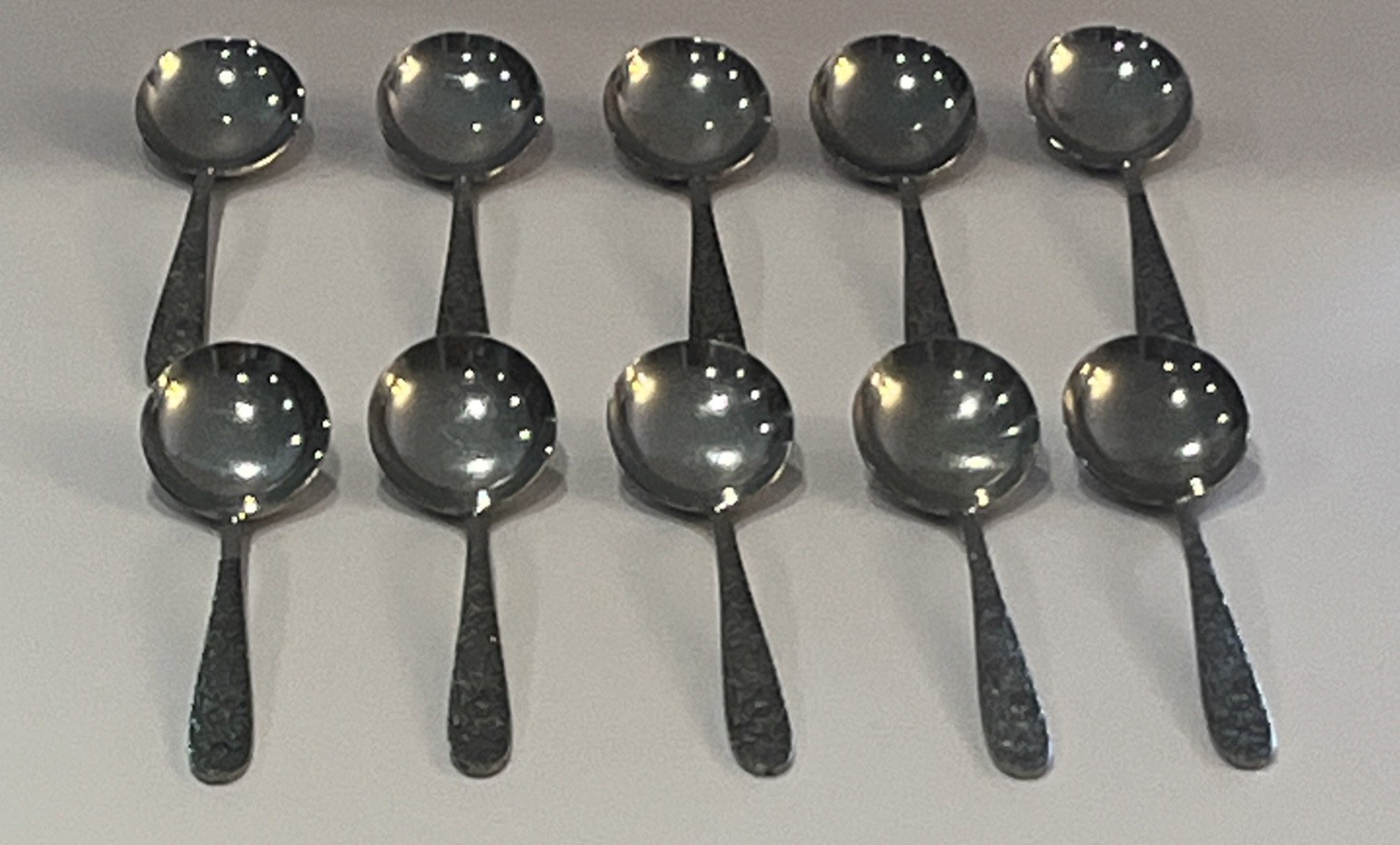 10 Round Bowl Cream Soup Spoon Narcissus Stainless National Floral Japan NASCO