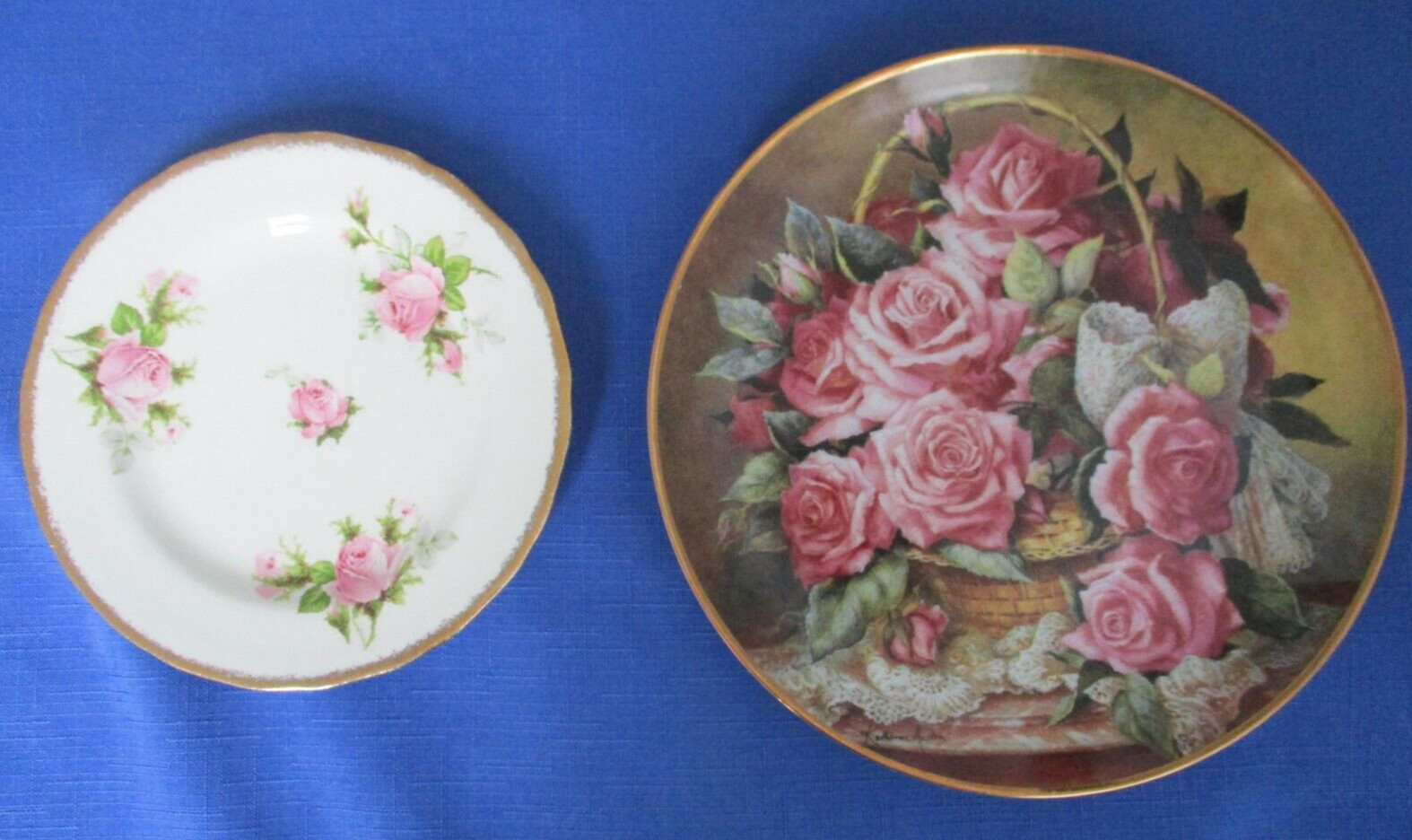 Vintage Lot-2 Grace De Monaco Rose Plate JC5102 1977 & Pink-White China Plate