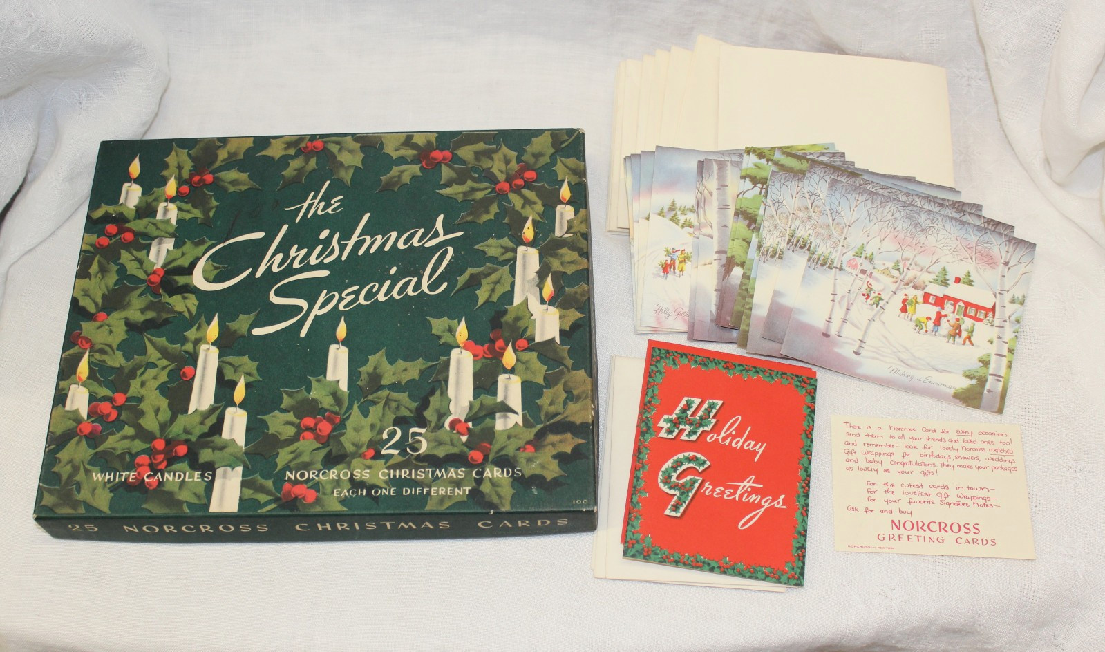 Vintage MCM The Christmas Special Norcress Card Box with Cards & Envelopes Vintage MCM The Christmas Special Norcress Card Box with Cards & Envelopes