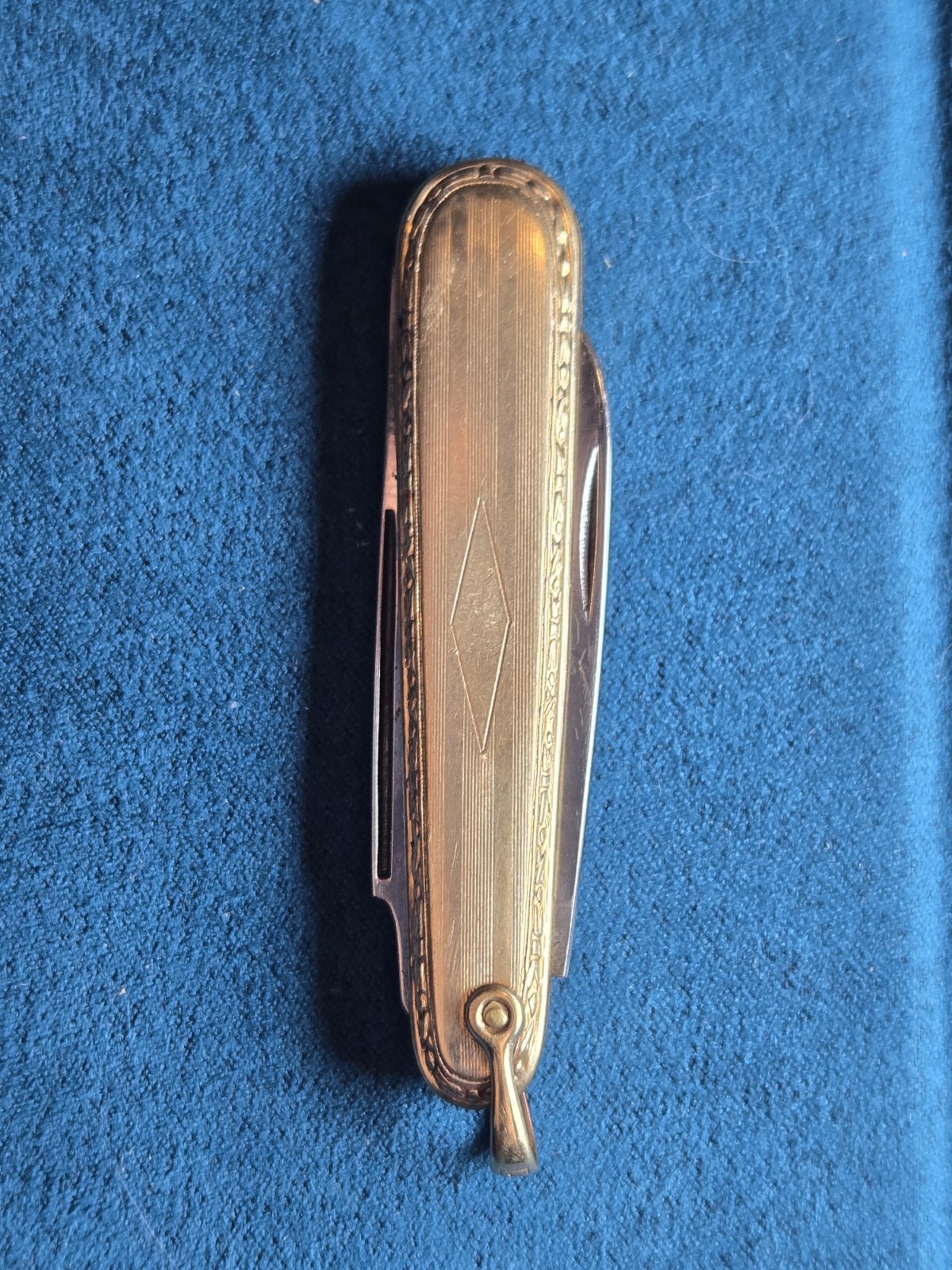 Vintage A&Z Chain Company GF Art Deco gentleman\'s pocket watch fob pen knife