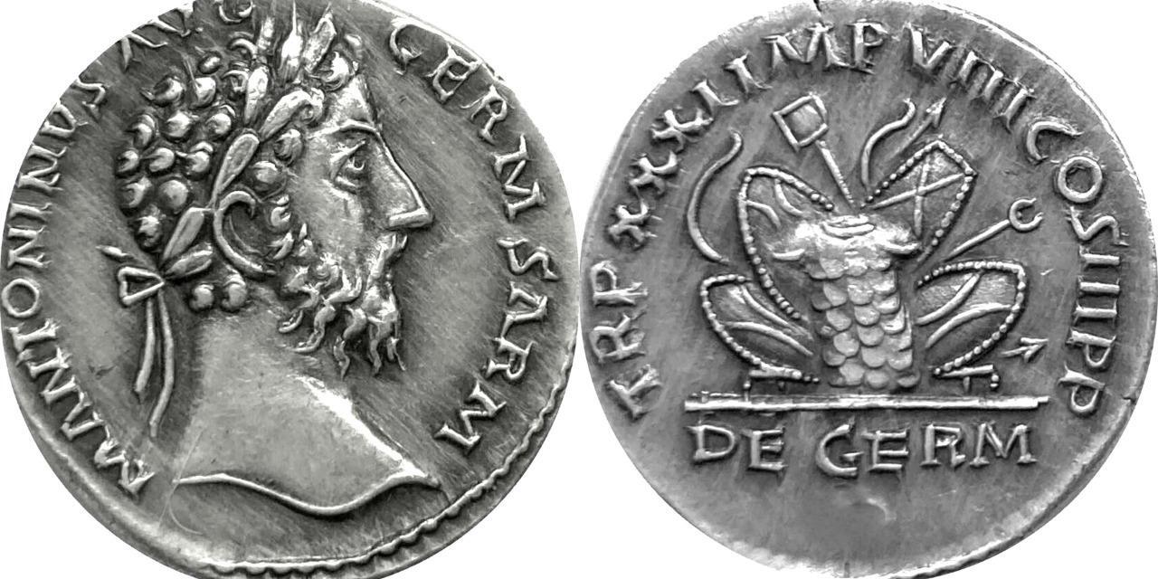 Marcus Aurelius Philosopher King Victory in Germ.Roman REPLICA REPRODUCTION COIN