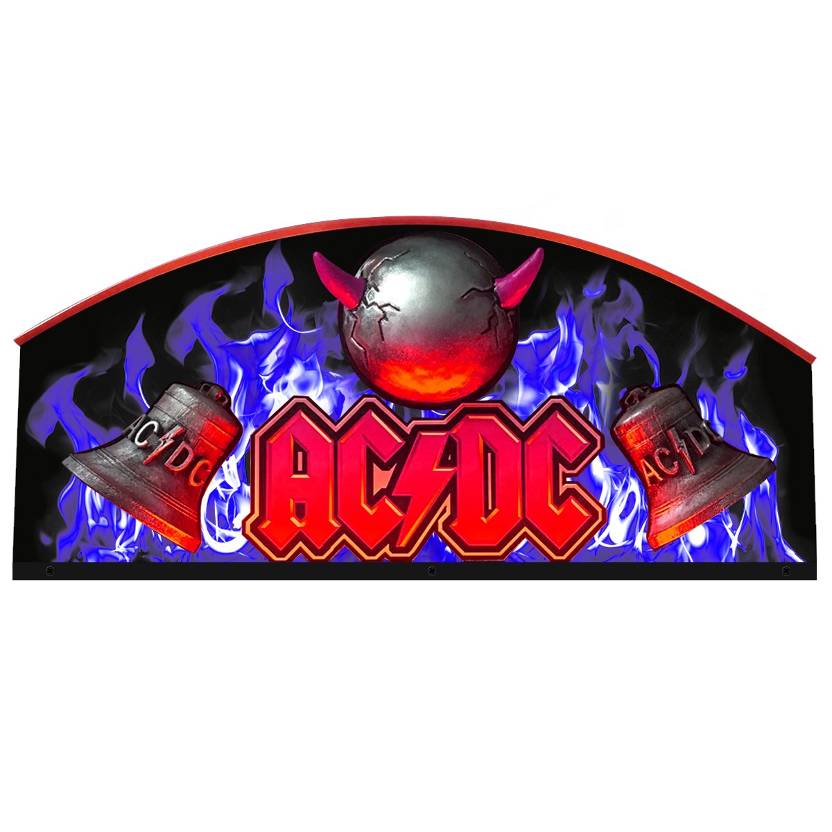 AC/DC Pinball Topper with Horns Two Bells LED Light Sign for Pinball Machine
