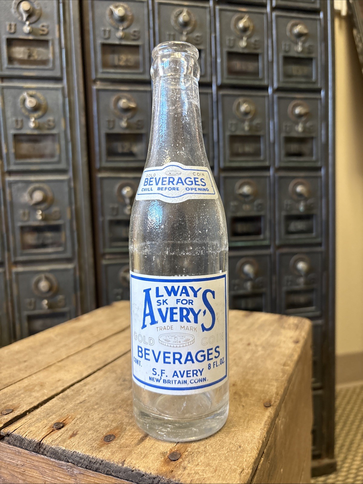 Vintage Avery’s Beverages 8oz Soda Bottle New Britain, Connecticut