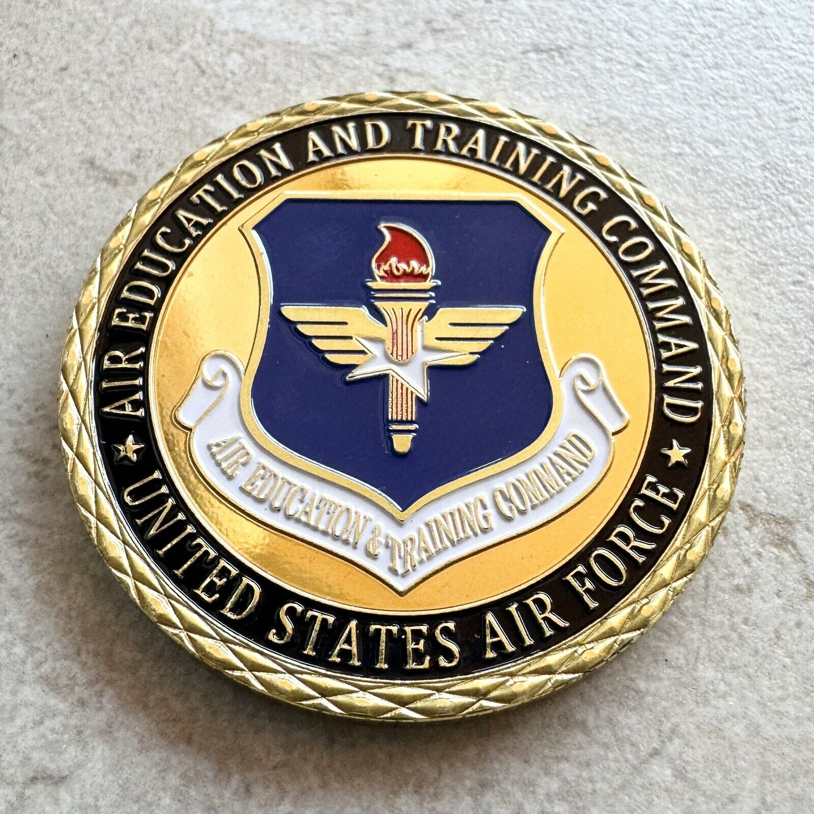 U S AIR FORCE Air Education & Training Command Challenge Coin