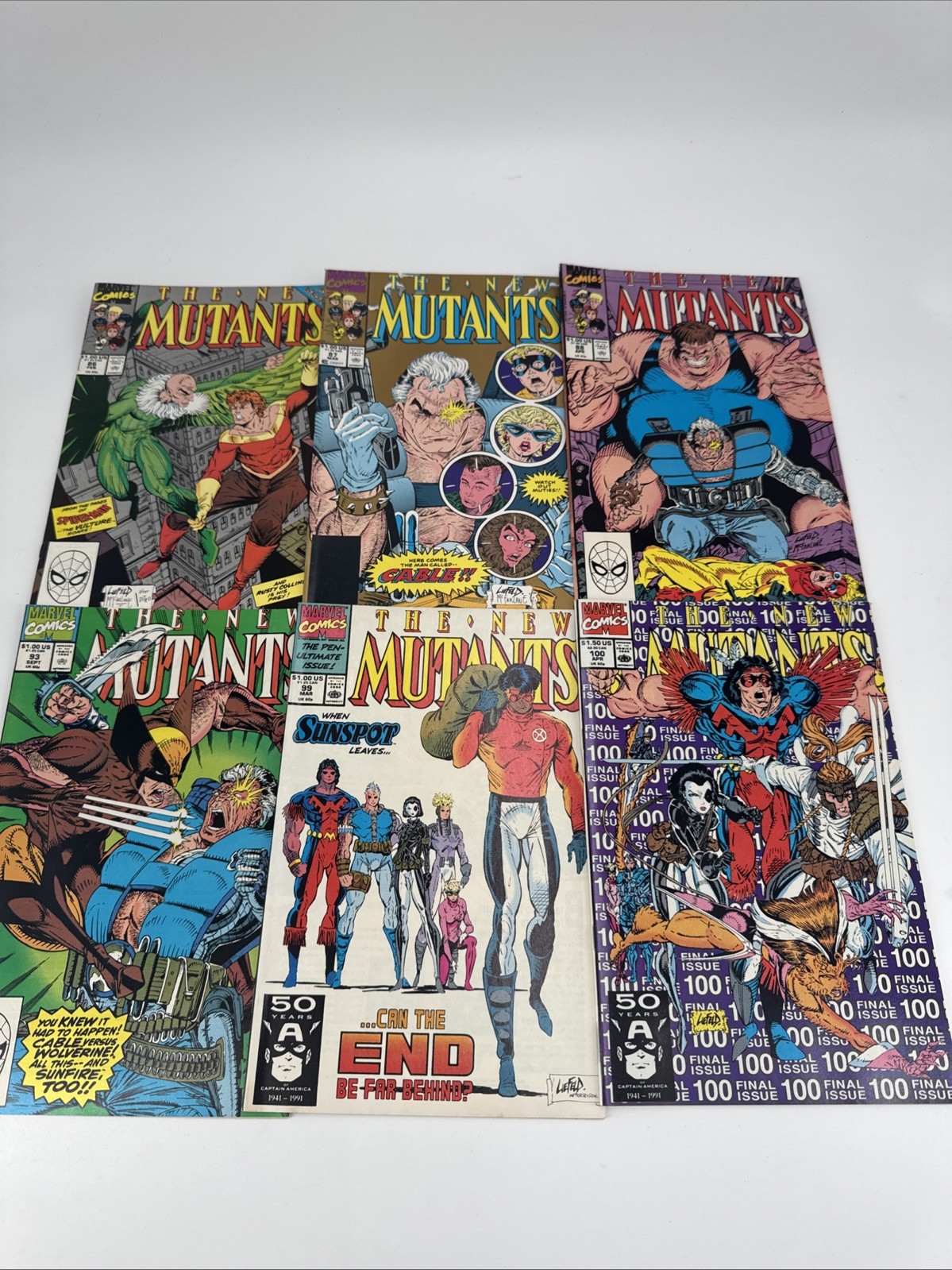 New Mutants #86, 87 (2nd print), 88, 93, 99, 100 6 Issues lot, Liefeld Covers