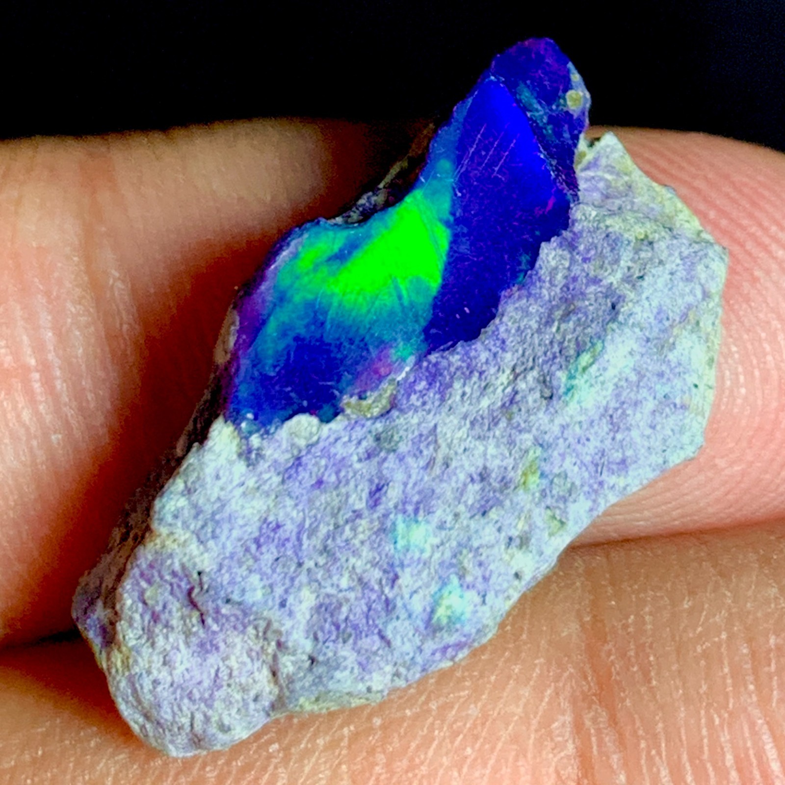 8.35 Ct, Natural Ethiopian Black Opal Rough, Top Grade Fire Opal Raw Gemstone