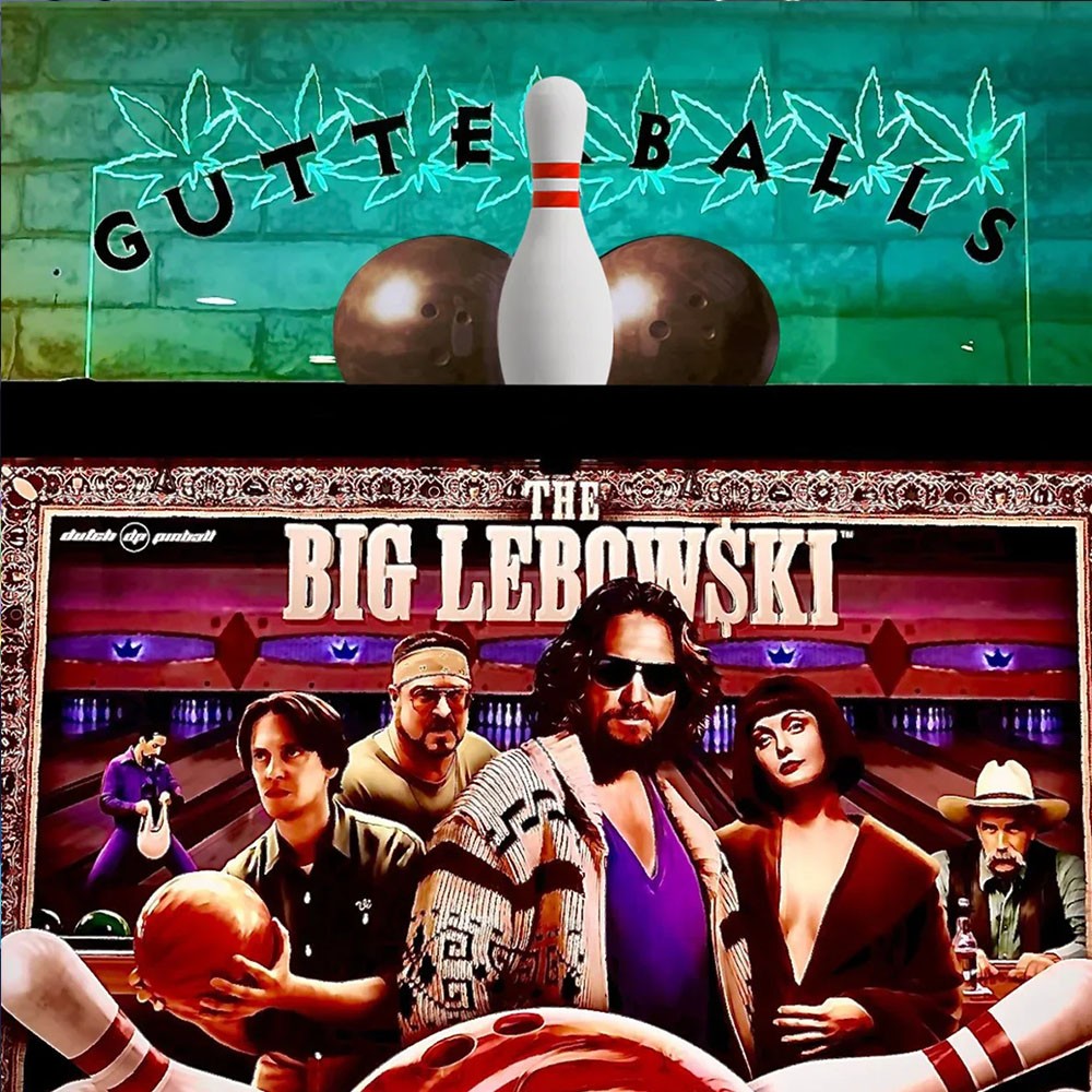Gutterballs Pinball Topper Acrylic Led RGB Topper for The Big Lebowski