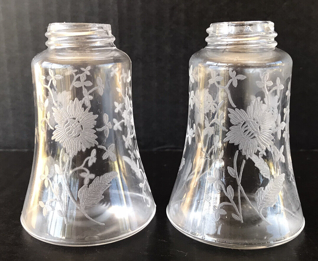 Vintage New Martinsville Viking Etched Glass Prelude Salt & Pepper Shakers