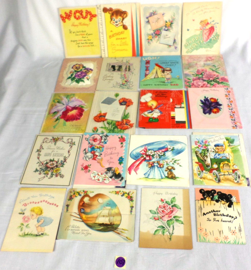 20 Vintage 1940 -50's Happy Birthday Boy, Girl, Parents Greeting Cards Used Nice 20 Vintage 1940 -50's Happy Birthday Boy, Girl, Parents Greeting Cards Used Nice