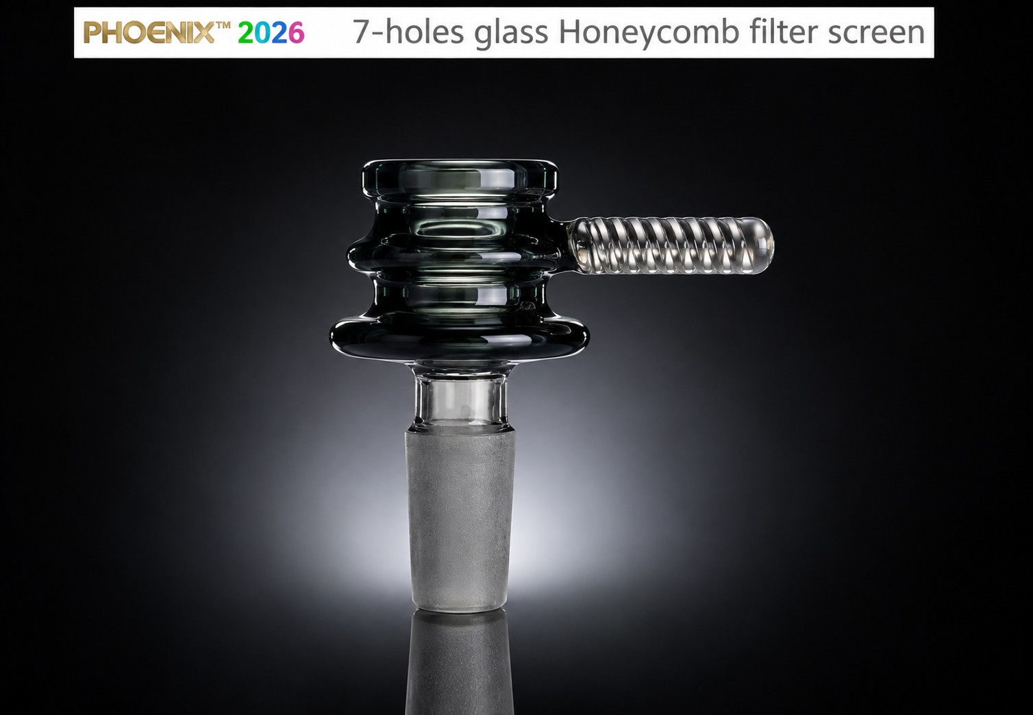 Phoenix ⭐ 14mm Thick Glass Bowl Transparent Black Honeycomb Screen 🔥💨💥🚀🪐 🌌