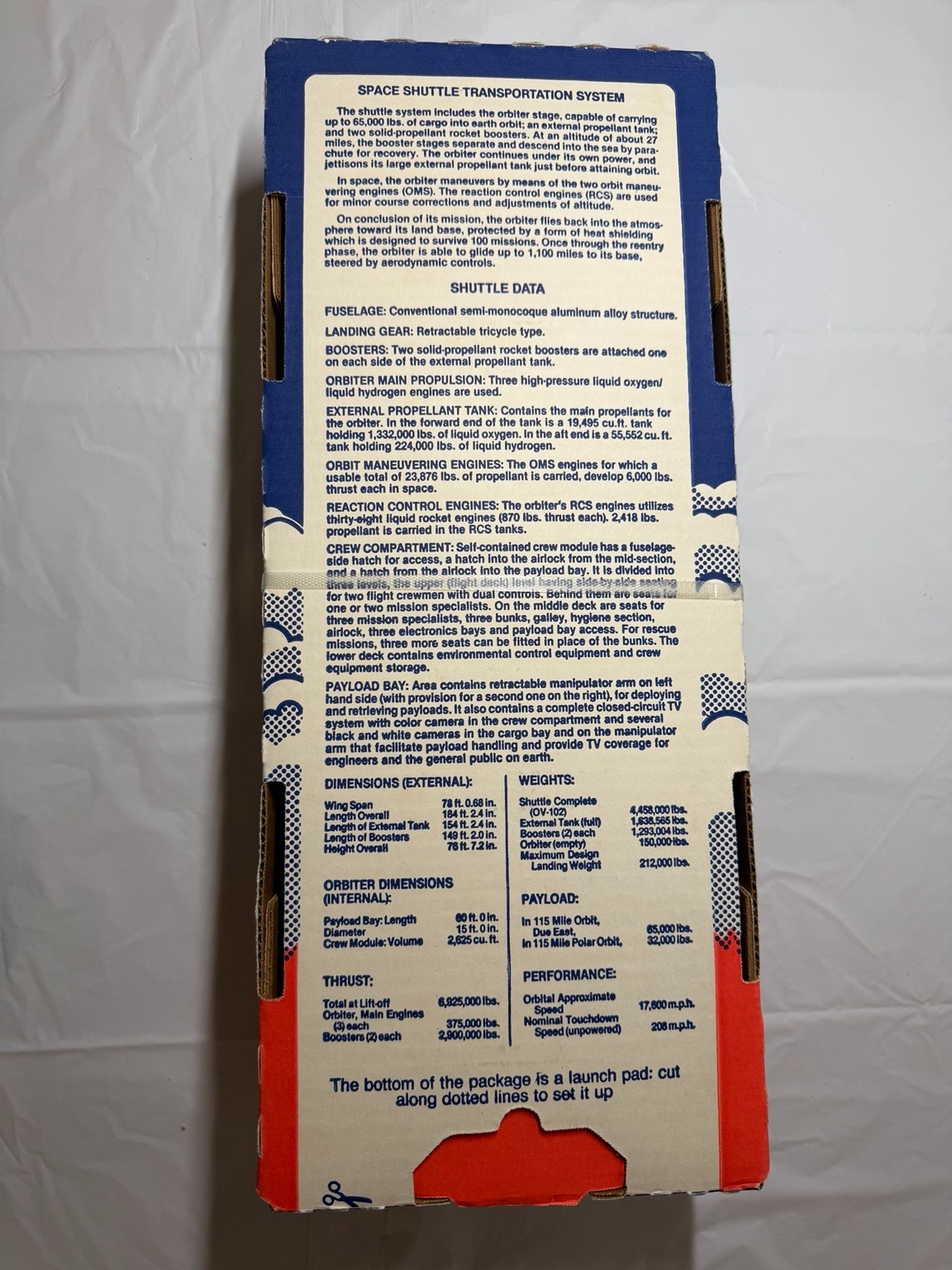 Vintage NASA Space Shuttle Launch Toy Original Display Box Complete