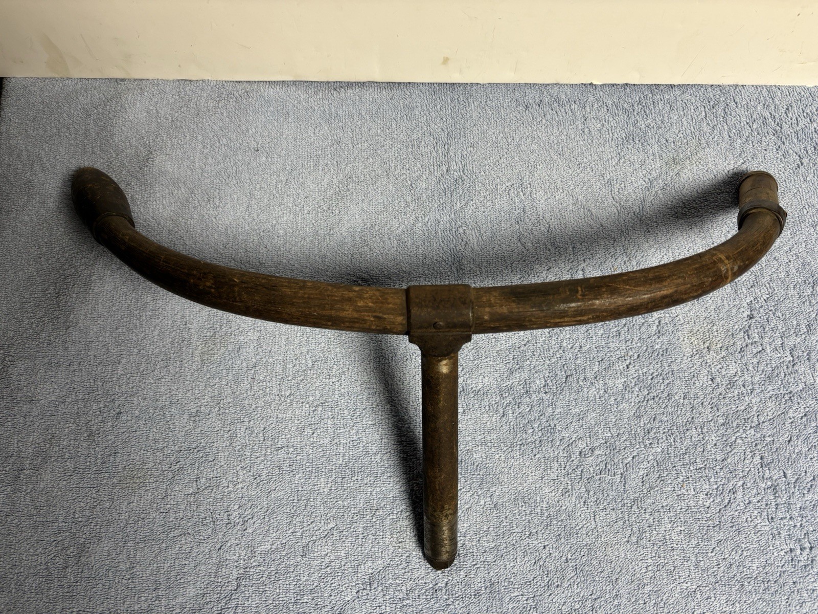Antique 1890's Circa Bicycle Wooden Adjustable Handlebars with Neck / One Grip
