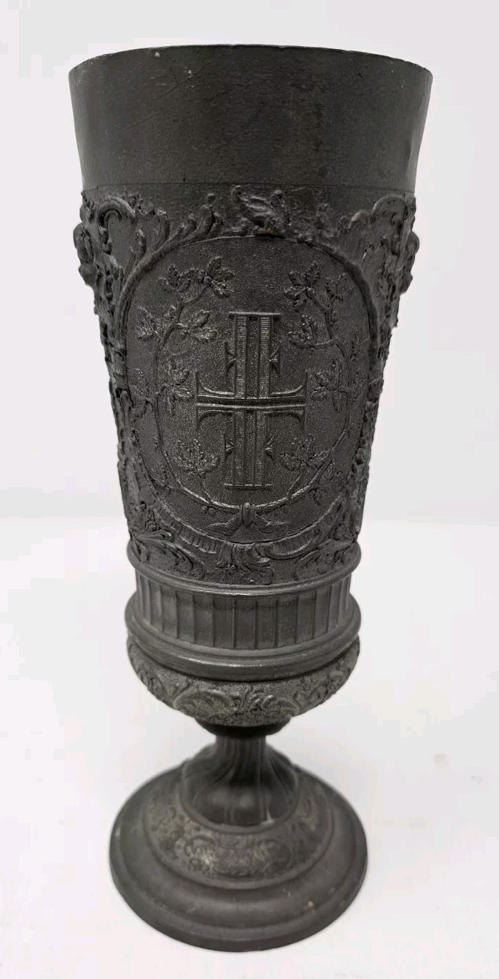 Antique German Germany Pewter Tin Goblet Mug Cup 1890s? Vintage 