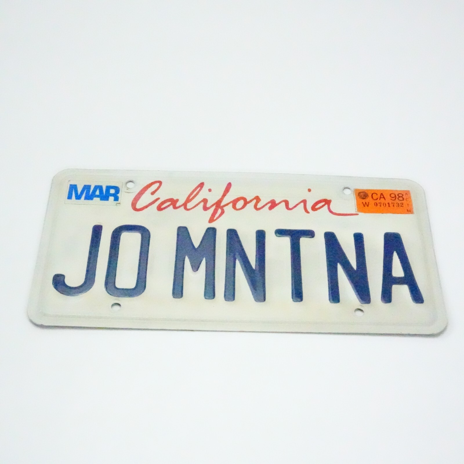 Original California Joe Montana License Plate 49R, 49ers Champions Football
