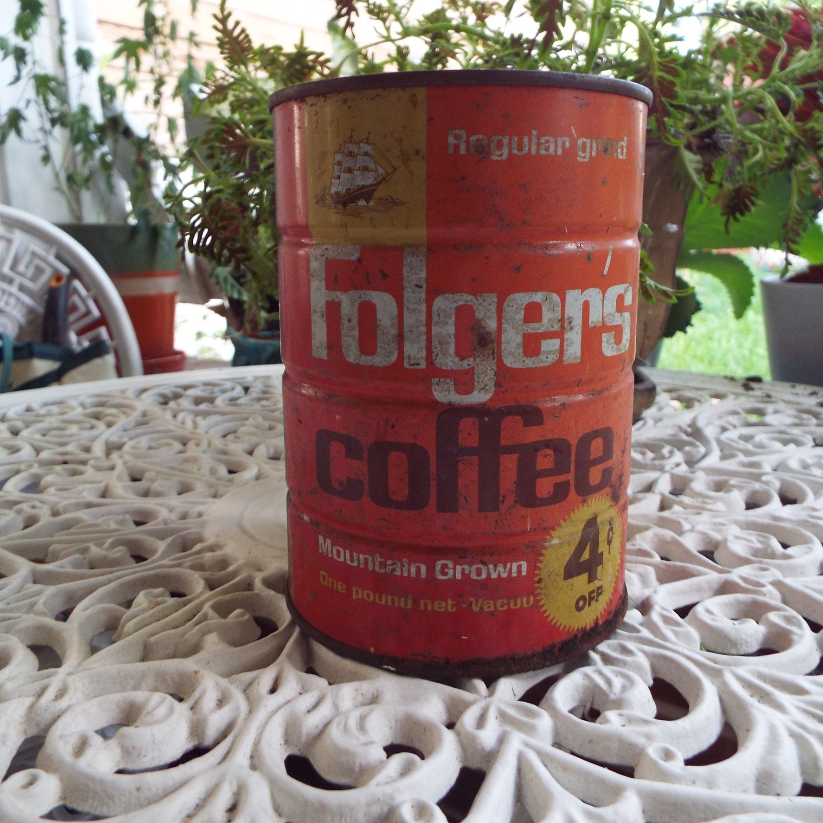 Vintage Early 1960s Folgers Coffee Can