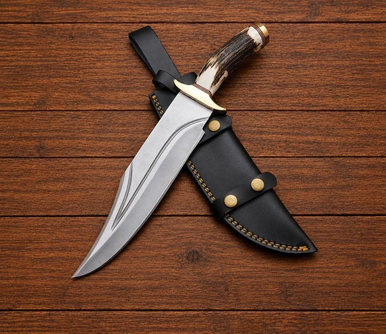 Brad Pitt Bullet Train The Wolf\'s Replica Bowie Knife, Handmade Hunting Knife
