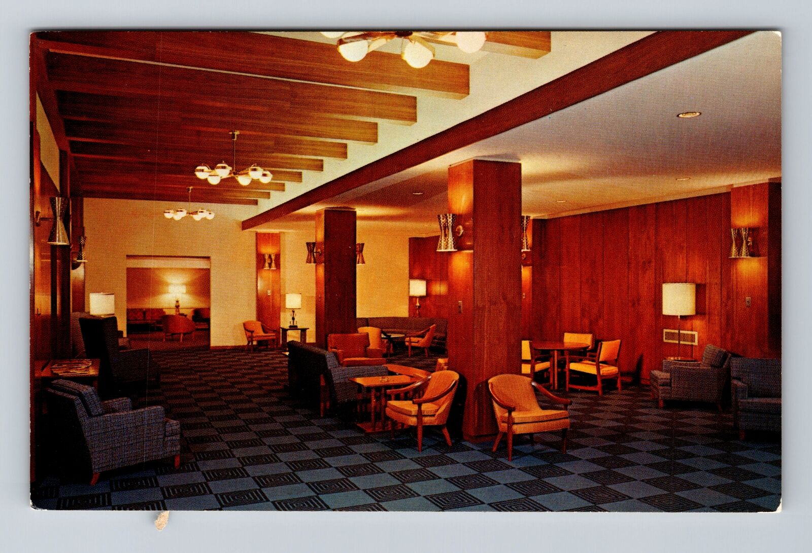 Springfield IL-Illinois, Main Lounge, Antique, Vintage Postcard
