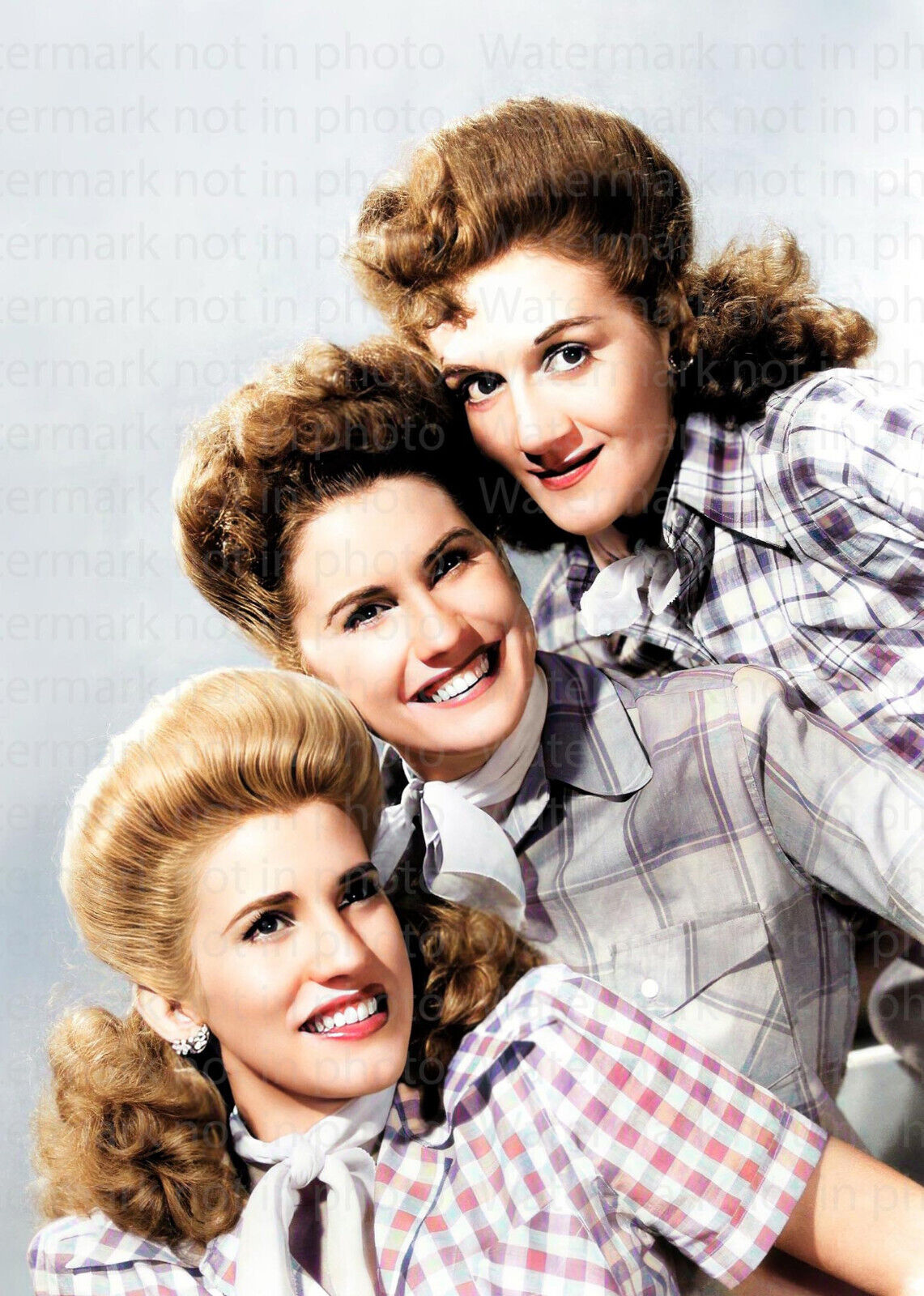 The Andrews Sisters LaVerne, Maxene & Patty RARE COLOR Photo 302