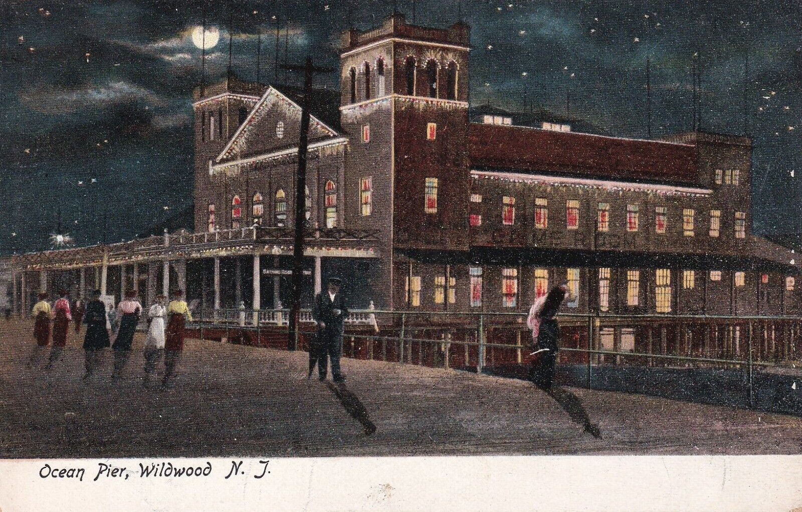 VINTAGE 1907 Ocean Pier Wildwood New Jersey  UNDivided Back UNPOSTED Postcard