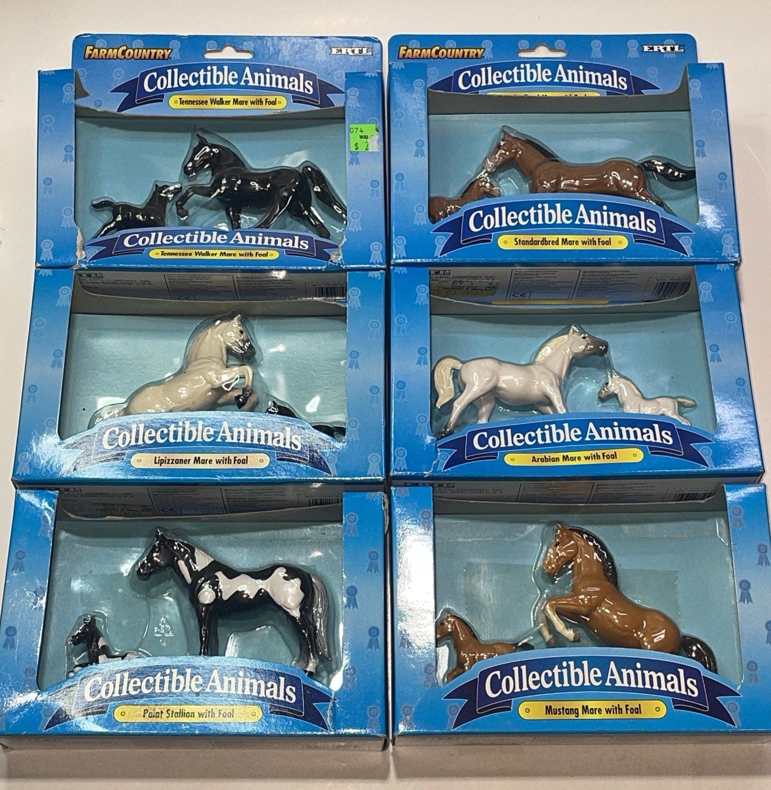 Ertl Farm Country Collectible Animals Quarter Horse Stallion w/ Foal 1995 6 Lot