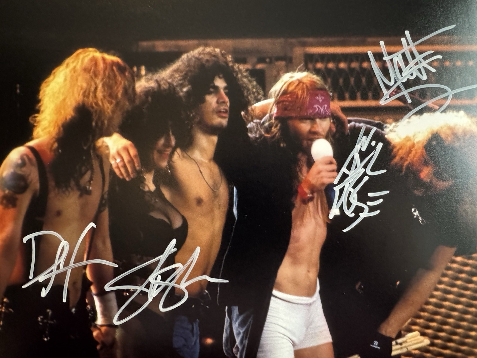 GUNS N ROSES Autographed 8x10 photo AXL Slash Duff Matt Sorum W COA G2U