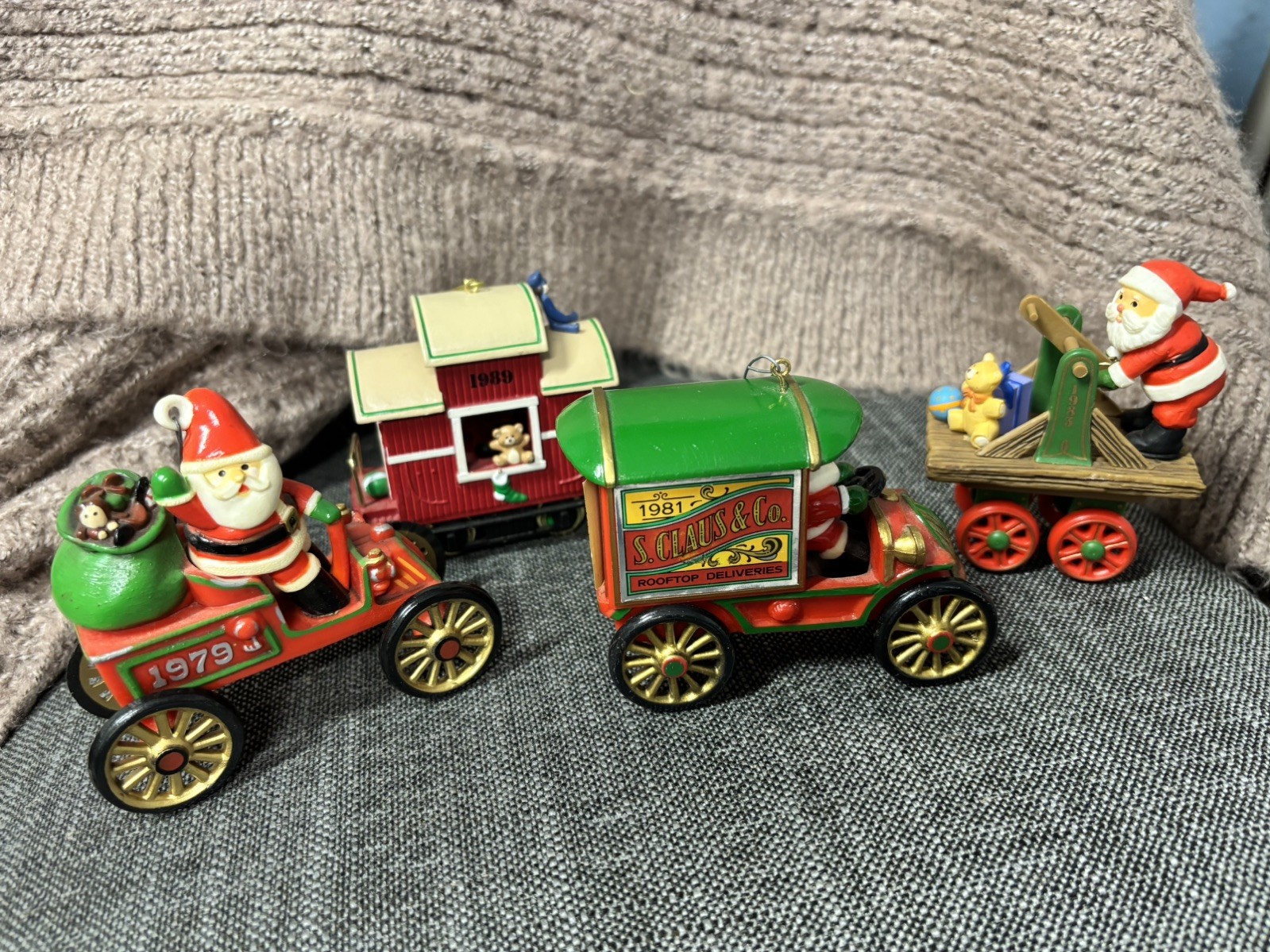 North Pole Vintage Hallmark Ornaments 1979, 1981, 1983 and 1989 lot