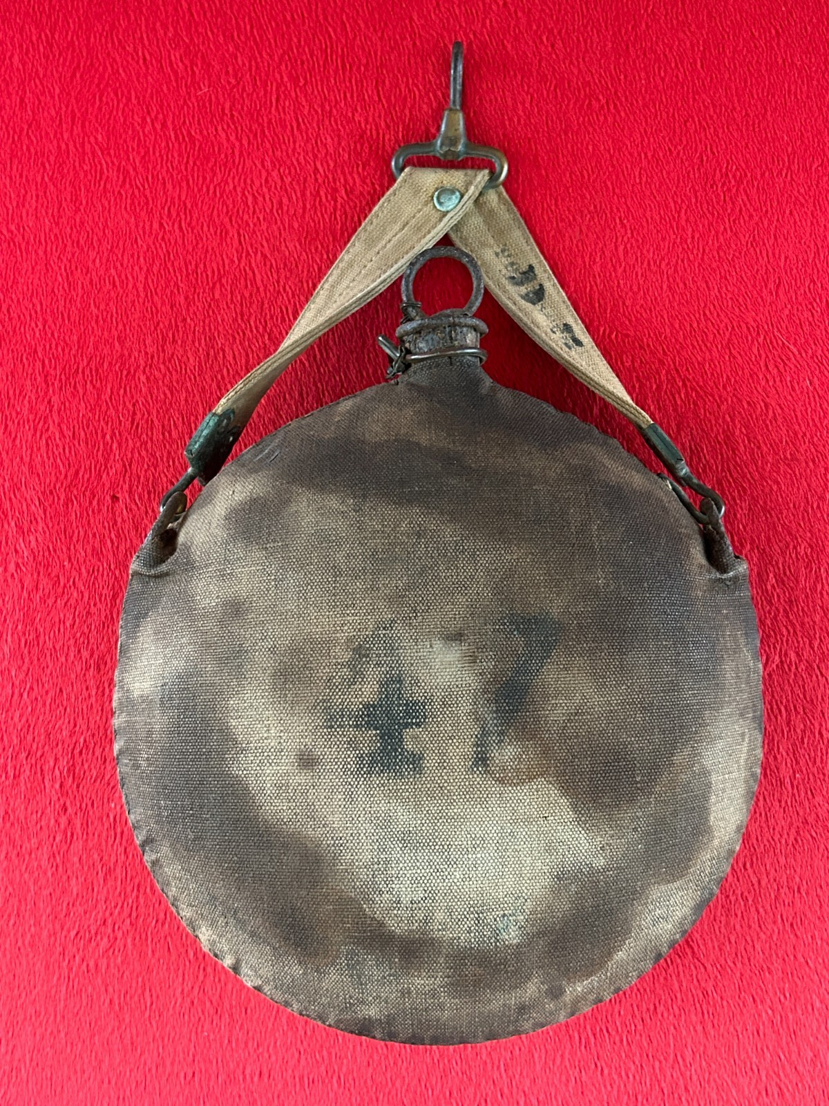 Pre-WW1 US Army M1902 Canteen w/ RIA Carrier Hanger Mount Strap Dated 1905 WWI