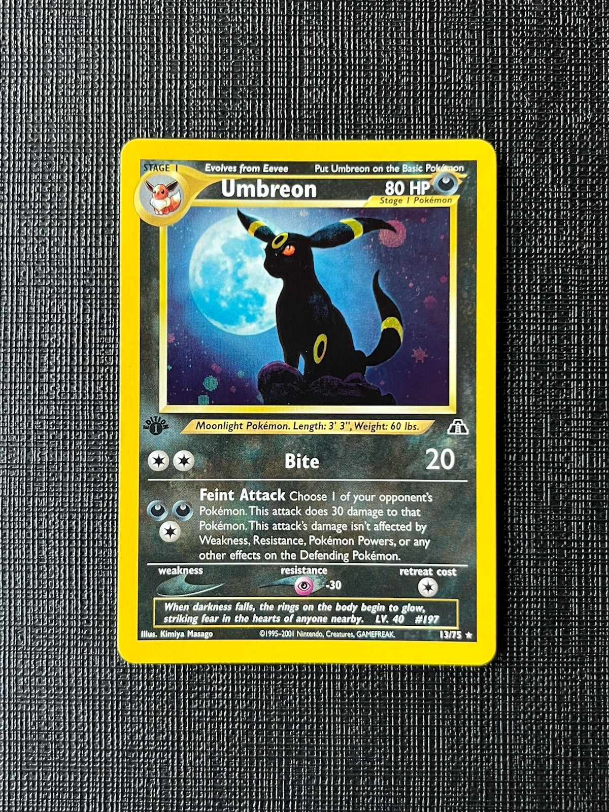 Nintendo Pokemon Umbreon 13/75 Neo Discovery 1st edition NM/Ex 2001 eng