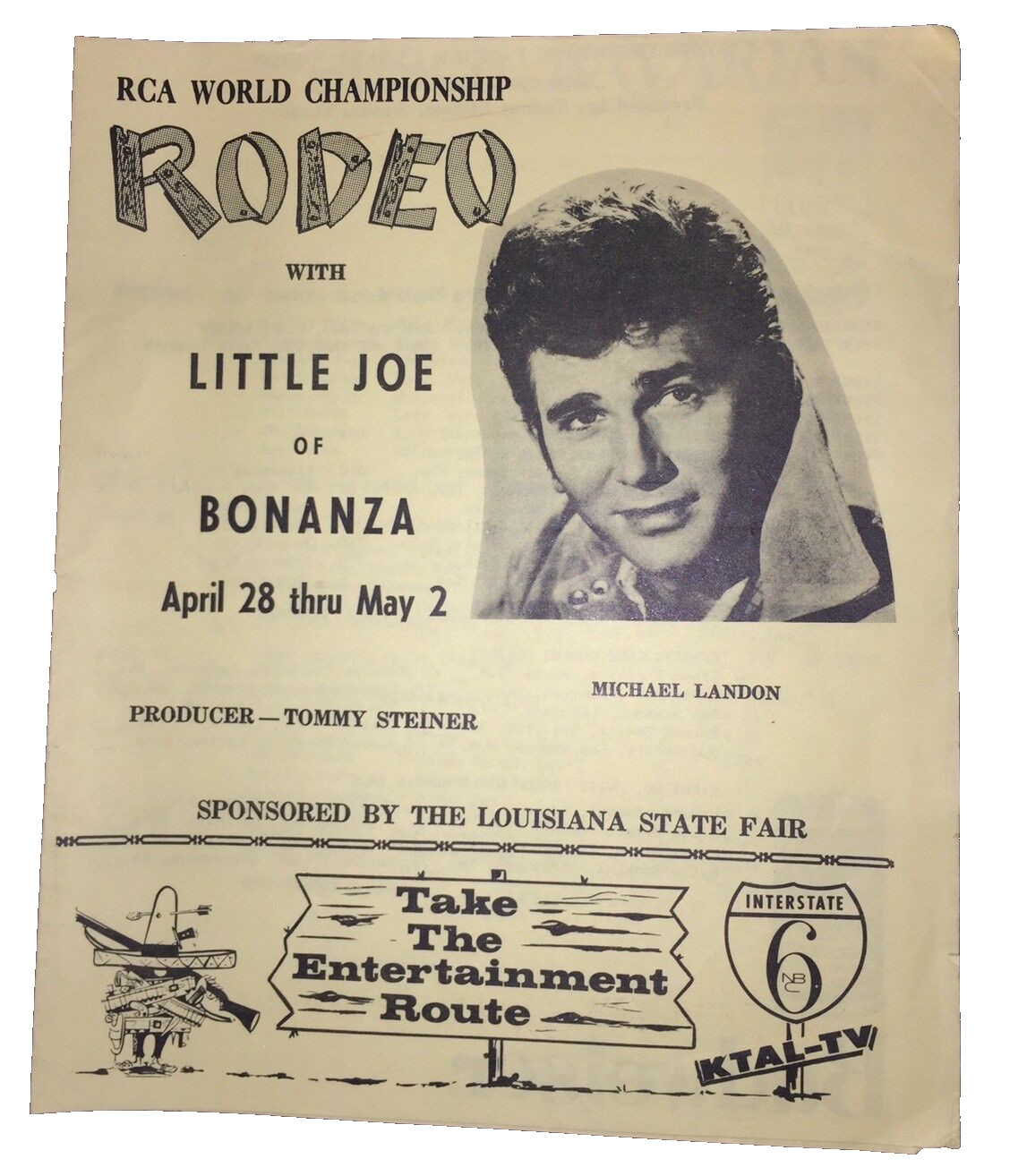 RCA World Championship Rodeo Program Rare Michael Landon \